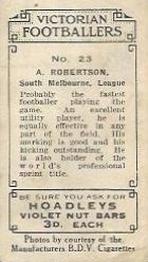 1933 Hoadley's Victorian Footballers #23 Austin Robertson Back